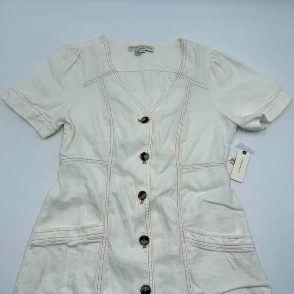 Pilcro and the Letterpress Women’s White Button-Front Mini Dress 8 Anthropologie - Picture 3 of 16